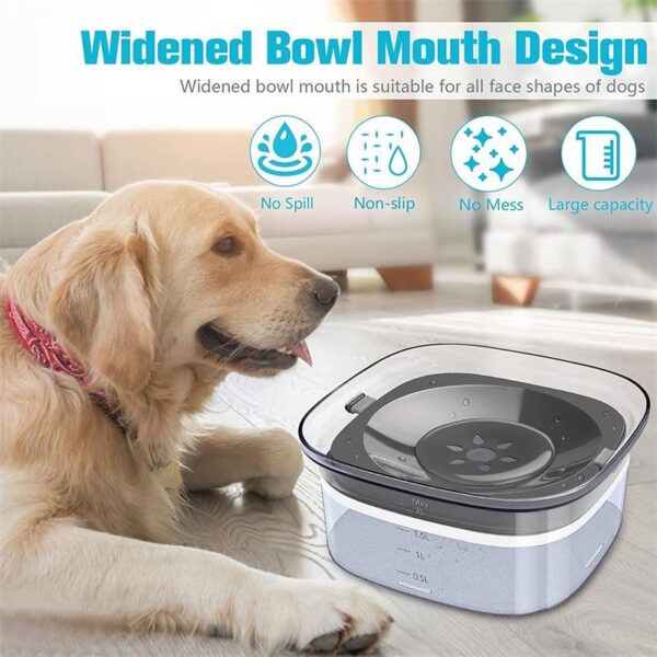 70oz Dog Water Bowl Large Capacity Spill Proof Dog Bowl Transparent 2L Visible Water Level Slow Drinking Bowl For Dogs And Cats Pet Products - Image 2