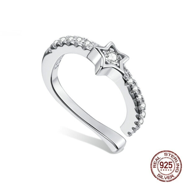 Single Loving Heart In Sterling Silver Zircon Ear Clip - Image 4