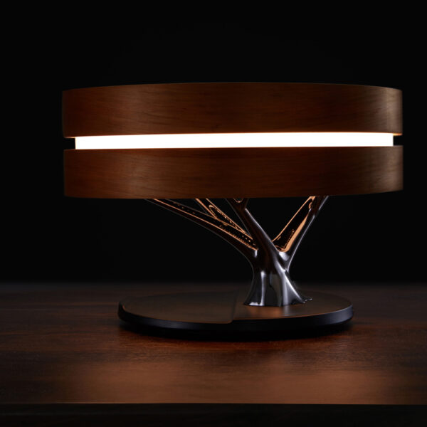 Round Intelligent Music Bluetooth Speaker Bed Lamp WiFi Circle Tree Of Led Light Wireless Charging For Living Room - Image 6