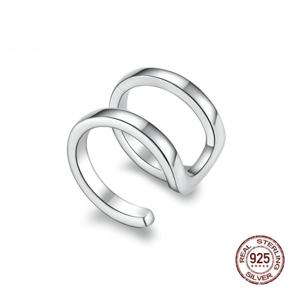 Single Loving Heart In Sterling Silver Zircon Ear Clip - Image 6