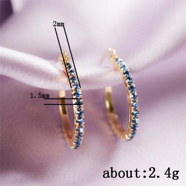 Girls' Campus Finely Inlaid Stud Earrings Fashion - Image 3