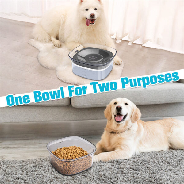 70oz Dog Water Bowl Large Capacity Spill Proof Dog Bowl Transparent 2L Visible Water Level Slow Drinking Bowl For Dogs And Cats Pet Products - Image 9